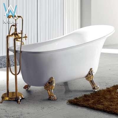 Kamali SP1711 classical luxury modern golden color legs soaking egg shaped whirlpool claw feet standing bathtub