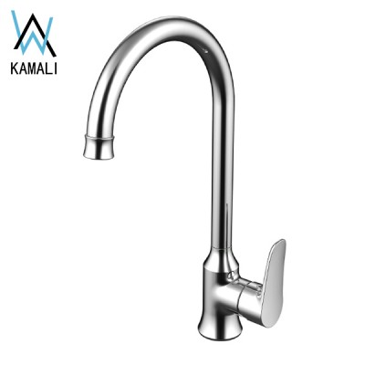 Kamali sanitary ware simple design oem health fitting flexible single handle cold hot water mixer zinc kitchen faucet