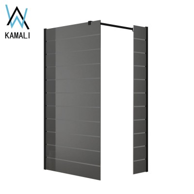 2019 New Design High Quality Factory Price Customized Matt Black Aluminium Frameless Glass Shower Panel, Glass Shower Screen