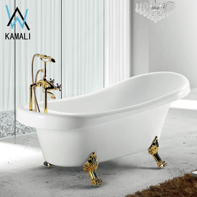 Kamali SP1718 classical luxury victorian golden color legs soaking french walk in standing bathtub