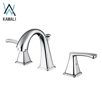 Kamali sanitary cupc american standard high quality dual handle 3 hole way 8" Widespread bathroom lavatory basin faucet