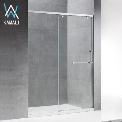 Normal Design Factory Price Customized Wholesale Hotel Room 304SS Frame Tempered Glass 1 Sliding Shower Door, Glass Room Door