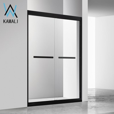 Kamali bathroom square tempered glass unbreakable soft-closing walk in dreamline shower door 2 sliding 8mm bath shower screen